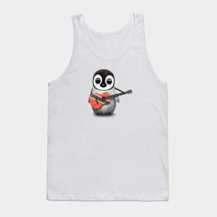 Baby Penguin Playing Trinidadian Flag Guitar Tank Top